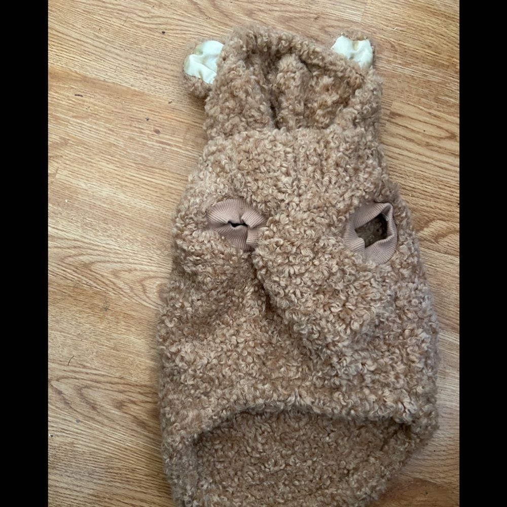 Top Paw Sherpa Dog Jacket M | Brown Fleece Coat for Medium Dogs